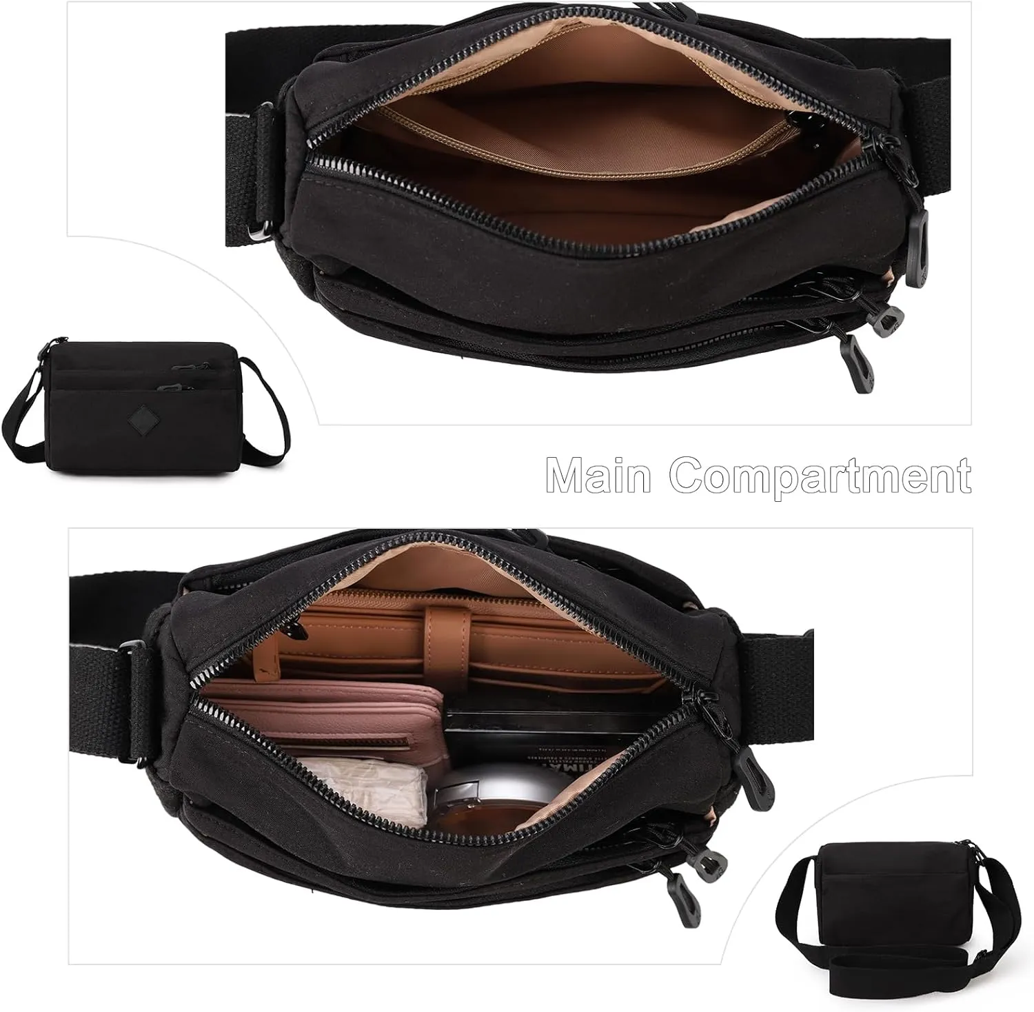 Gladdon Small Crossbody Bags for Women Shoulder Purses Nylon Cross Body Bag