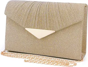 Glitter Evening Clutch Bag Wedding Party evening bag Elegant Pleated Dinner Envelope Handbags