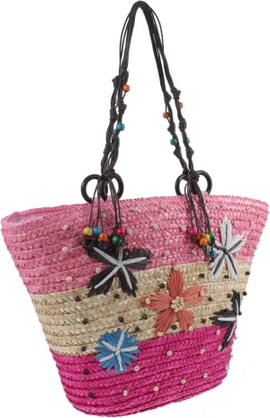 Hand-woven Straw Bag Woven Beach Bag for Girls Summer Handbag Fashionable Storage Pouch for Friends