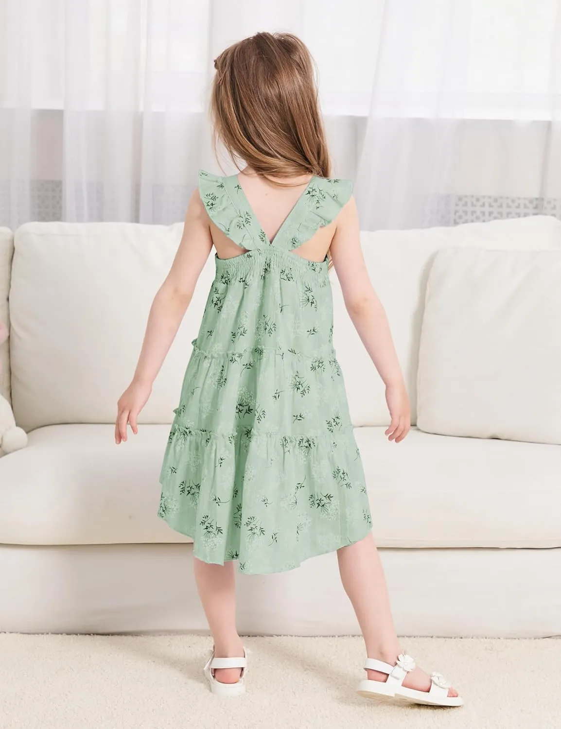 Hipea Toddler Baby Girls' Dresses Outfits Sleeveless Backless Colour Block Dress Kids Casual Beach Dresses