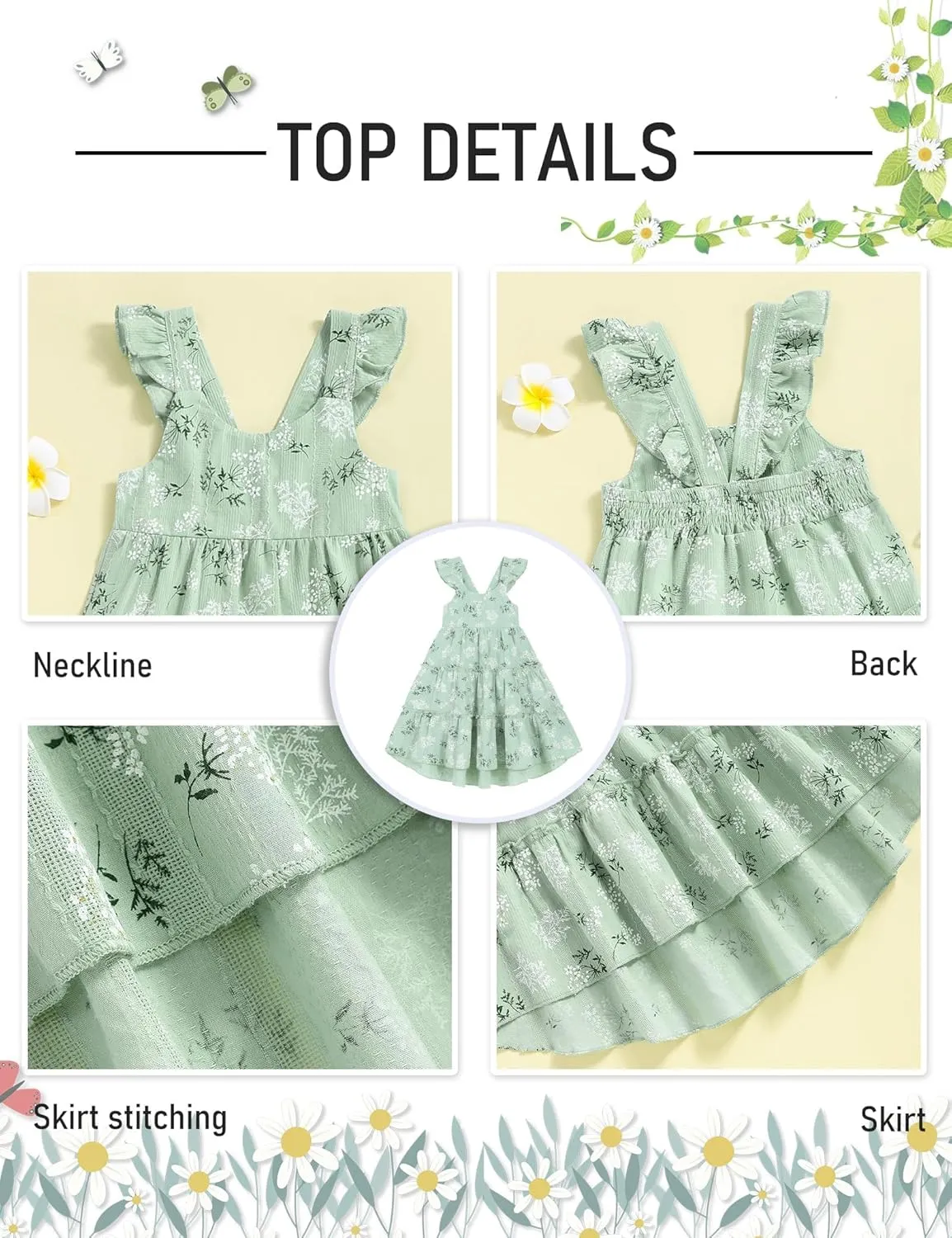 Hipea Toddler Baby Girls' Dresses Outfits Sleeveless Backless Colour Block Dress Kids Casual Beach Dresses