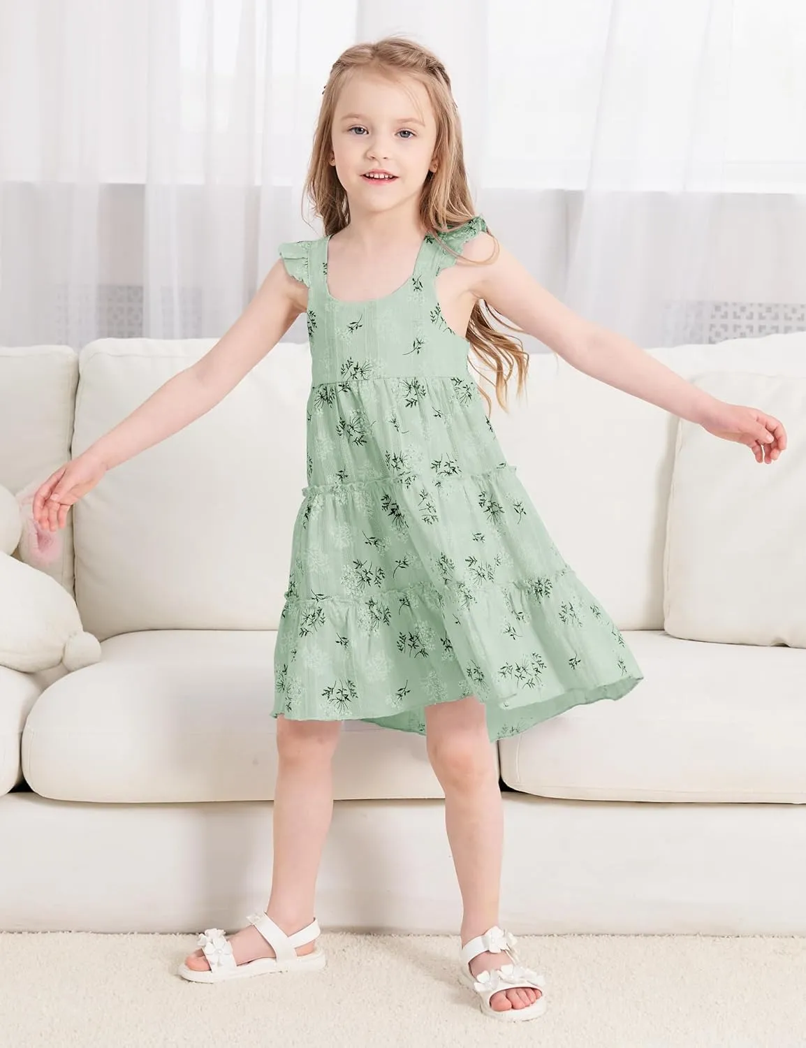 Hipea Toddler Baby Girls' Dresses Outfits Sleeveless Backless Colour Block Dress Kids Casual Beach Dresses