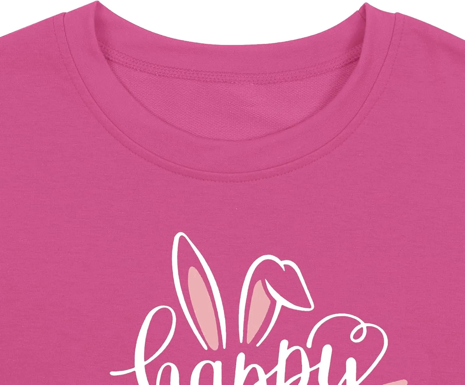 hohololo Women Happy Easter Sweatshirt Bunny Rabbit Graphic Shirt Cute Letter Printed Long Sleeve Pullover