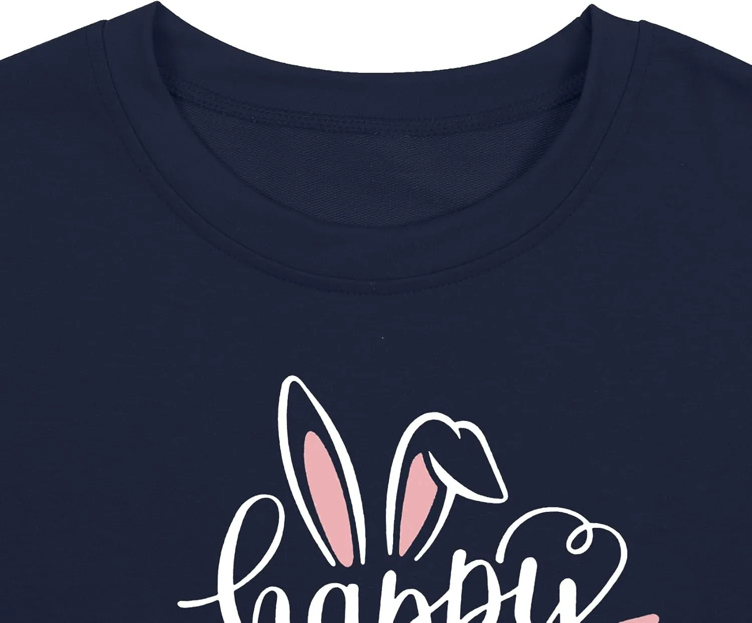 hohololo Women Happy Easter Sweatshirt Bunny Rabbit Graphic Shirt Cute Letter Printed Long Sleeve Pullover