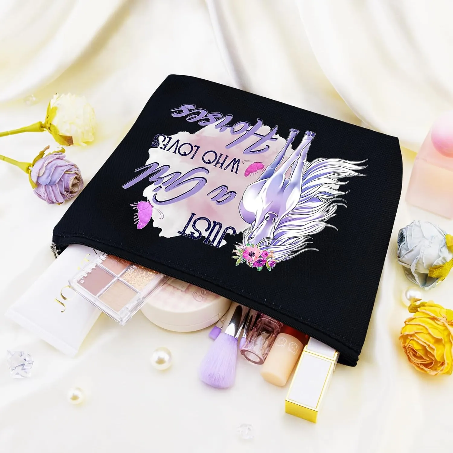 Horse Gifts for Women Horse Bag for Horses Lovers Horses Trainer Stuff Birthday Christmas Gift for Daughter Friends Sisters Bestie Makeup Bag Cosmetic Pouch Snacks Pouch Travel Toiletry Bags