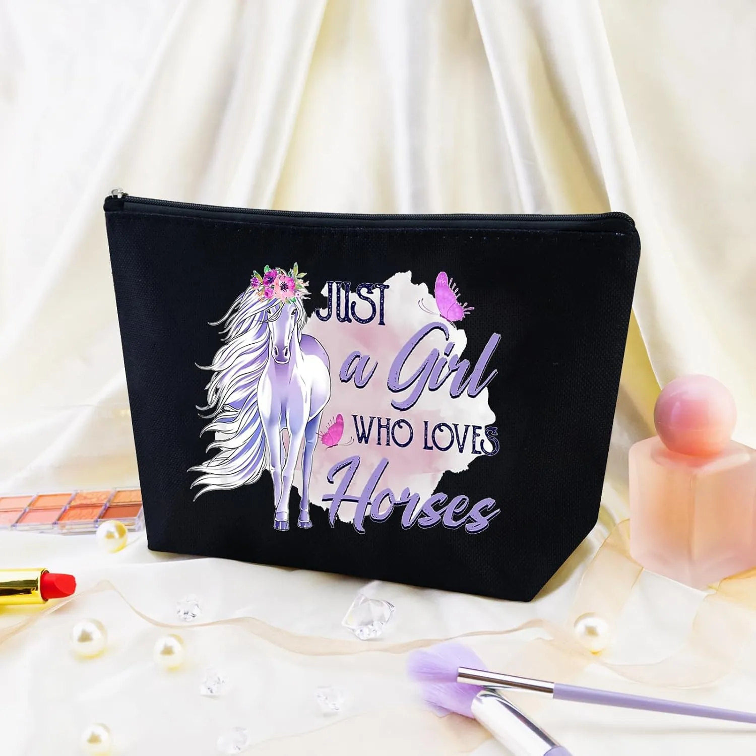 Horse Gifts for Women Horse Bag for Horses Lovers Horses Trainer Stuff Birthday Christmas Gift for Daughter Friends Sisters Bestie Makeup Bag Cosmetic Pouch Snacks Pouch Travel Toiletry Bags