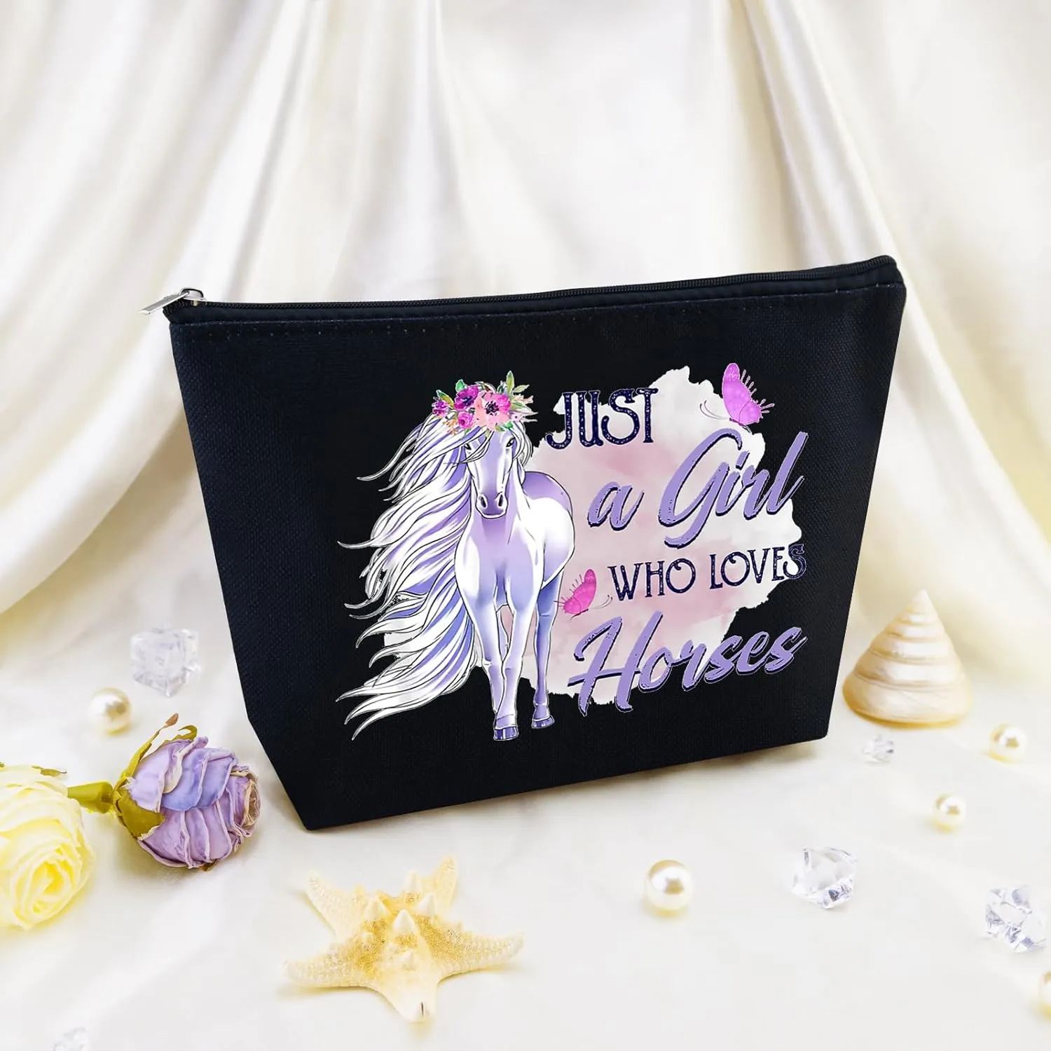 Horse Gifts for Women Horse Bag for Horses Lovers Horses Trainer Stuff Birthday Christmas Gift for Daughter Friends Sisters Bestie Makeup Bag Cosmetic Pouch Snacks Pouch Travel Toiletry Bags