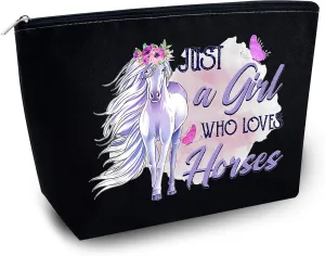 Horse Gifts for Women Horse Bag for Horses Lovers Horses Trainer Stuff Birthday Christmas Gift for Daughter Friends Sisters Bestie Makeup Bag Cosmetic Pouch Snacks Pouch Travel Toiletry Bags