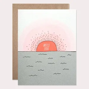 I Miss You Sunset Card