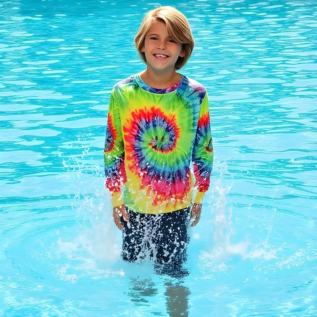 INGEAR Boys' Rash Guard with UPF 50  Sun Protection, Quick-Dry Swim Shirts for Boys, Lightweight and Dry Fit Sizes XS-XL