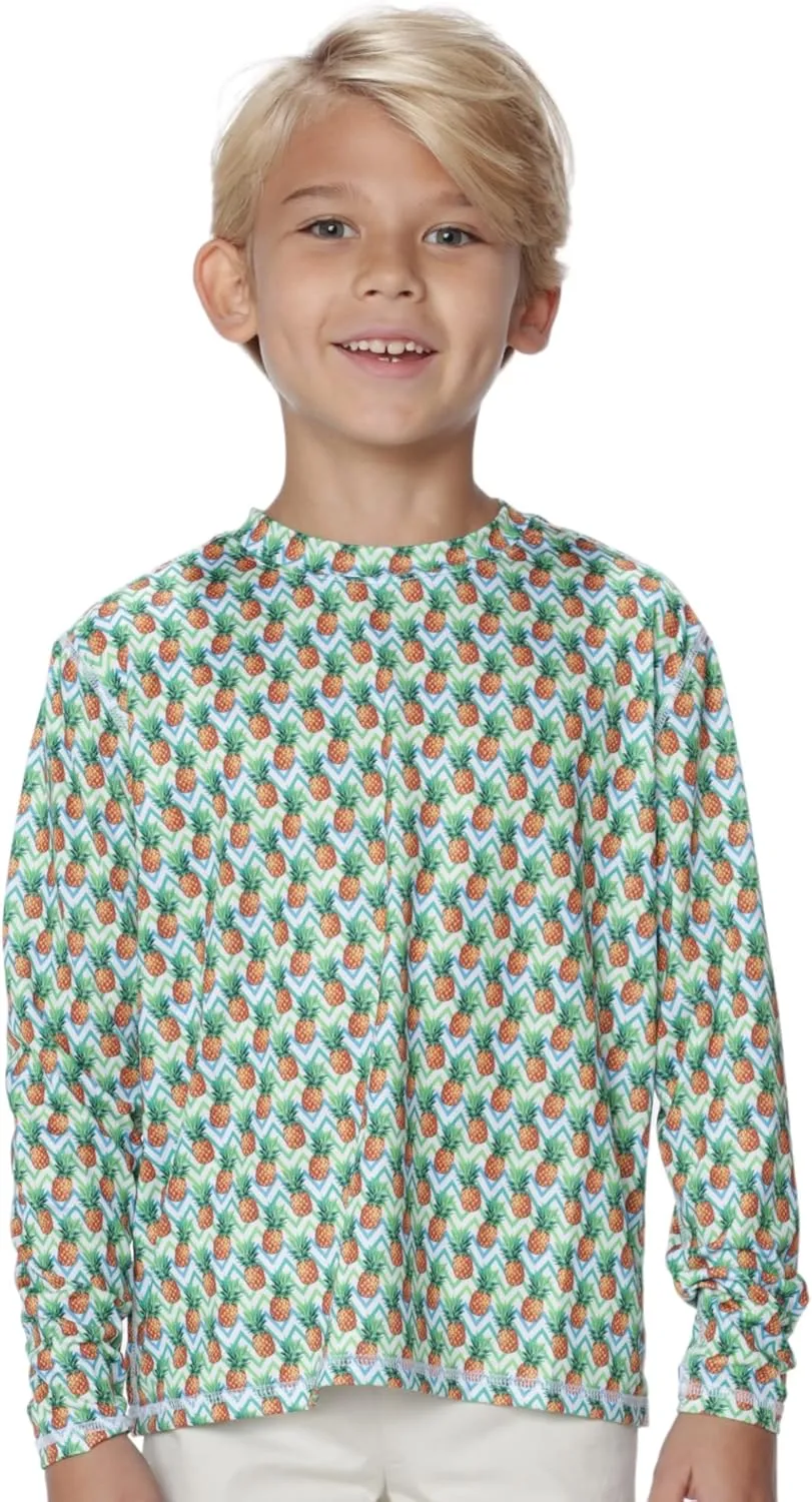 INGEAR Boys' Rash Guard with UPF 50  Sun Protection, Quick-Dry Swim Shirts for Boys, Lightweight and Dry Fit Sizes XS-XL