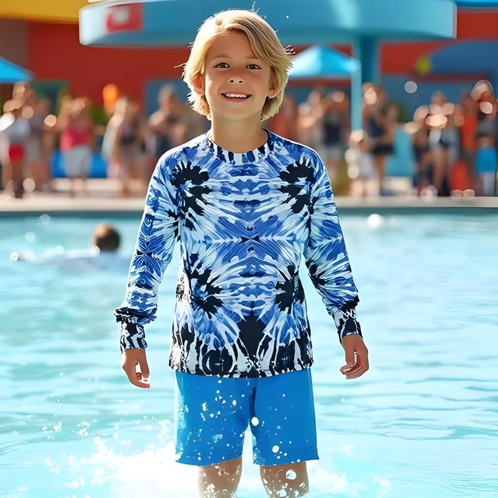 INGEAR Boys' Rash Guard with UPF 50  Sun Protection, Quick-Dry Swim Shirts for Boys, Lightweight and Dry Fit Sizes XS-XL