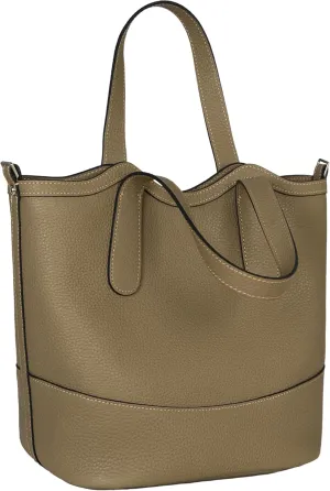 Iswee Picotin Bucket Handbag Shoulder Bags Leather Purses for Women Bag Cross Body Tote Ladies Hobo (Elephant Gray)