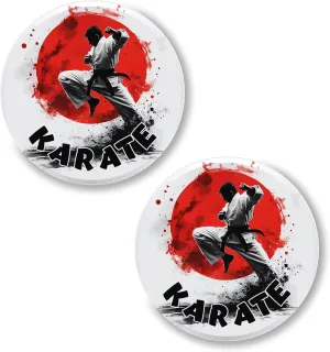 Karate Pin Button 2.25 inch 2-Pack  Pinback Button for Jeans Pants Shirt Backpack  Sport Pins for Clothes Hat Cap ID45000