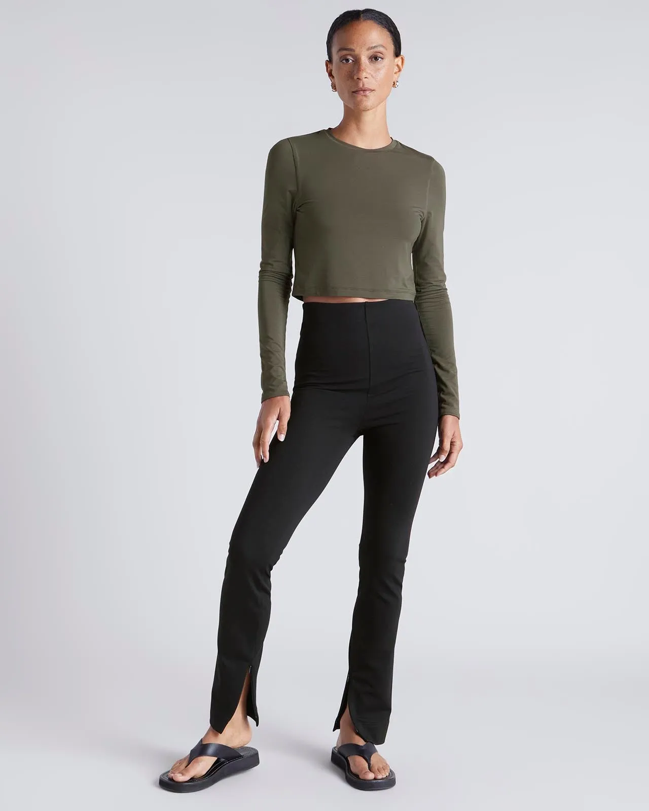 Kate Young x Splendid Silk-Modal Long Sleeve Tee