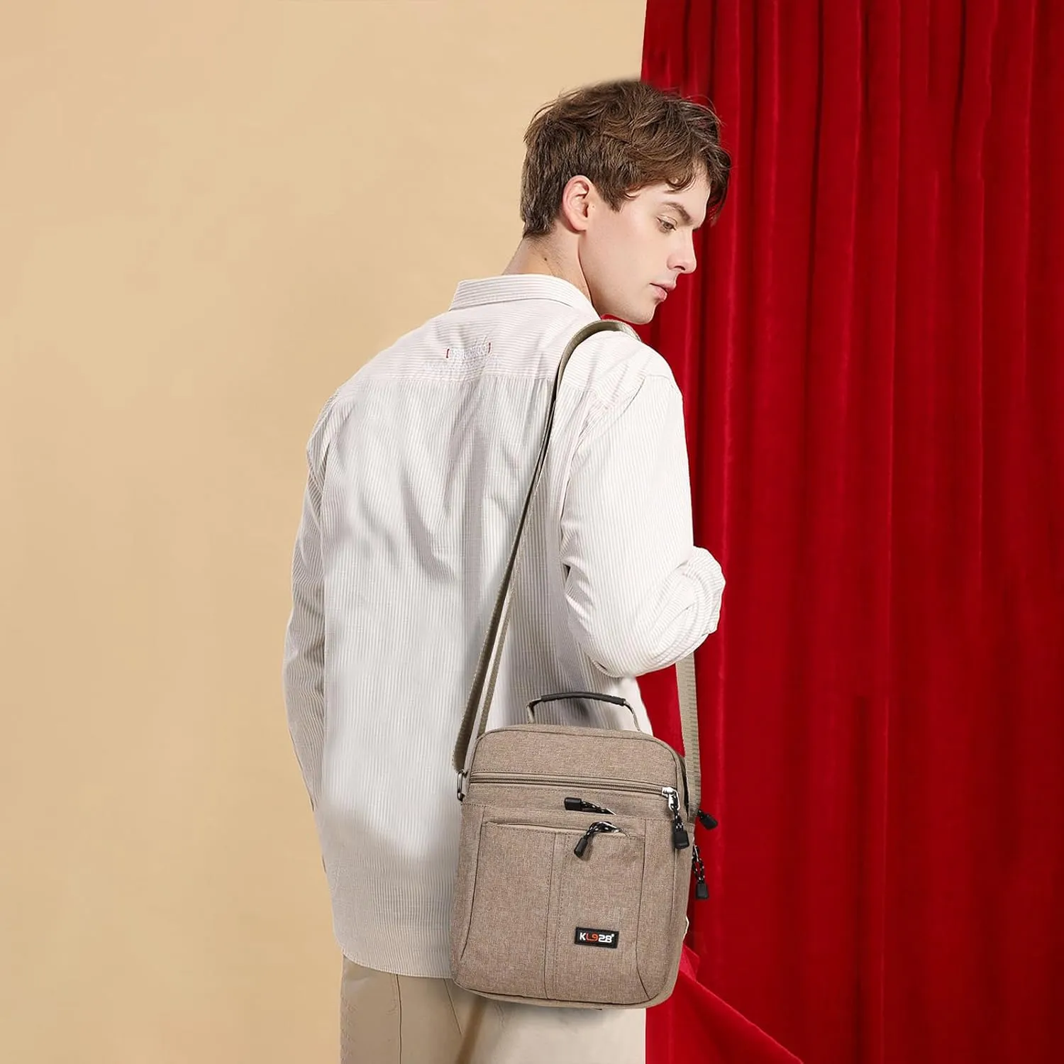 KL928 Men's Messenger Bag - Crossbody Shoulder Bags Travel Bag Man Purse Casual Sling Pack for Work Business