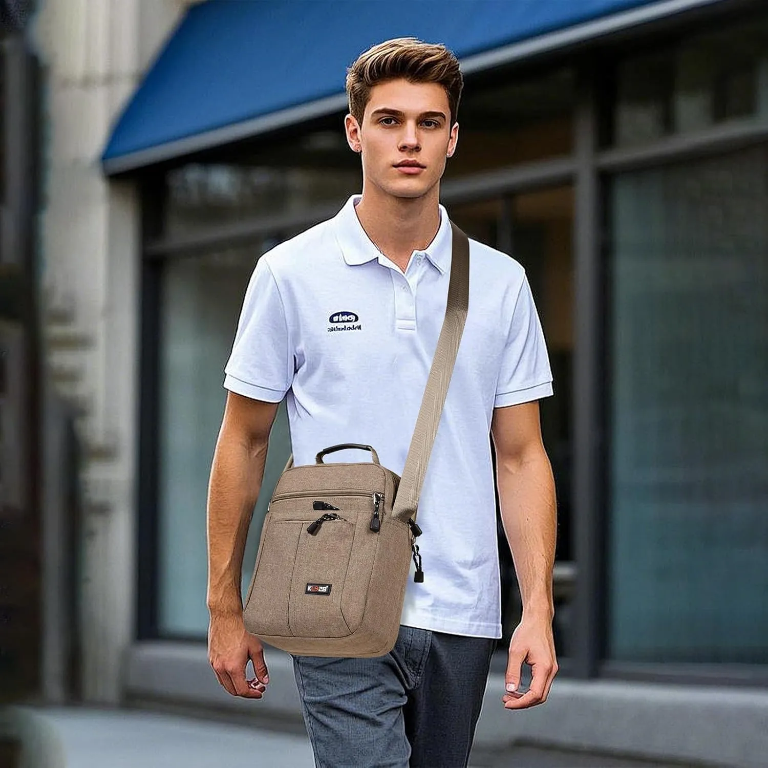 KL928 Men's Messenger Bag - Crossbody Shoulder Bags Travel Bag Man Purse Casual Sling Pack for Work Business