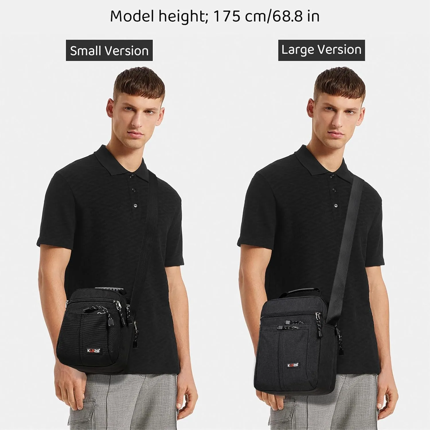 KL928 Men's Messenger Bag - Crossbody Shoulder Bags Travel Bag Man Purse Casual Sling Pack for Work Business