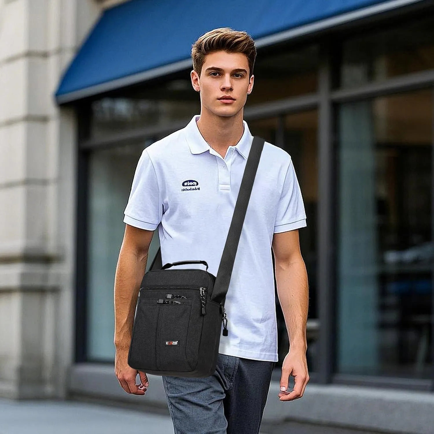 KL928 Men's Messenger Bag - Crossbody Shoulder Bags Travel Bag Man Purse Casual Sling Pack for Work Business