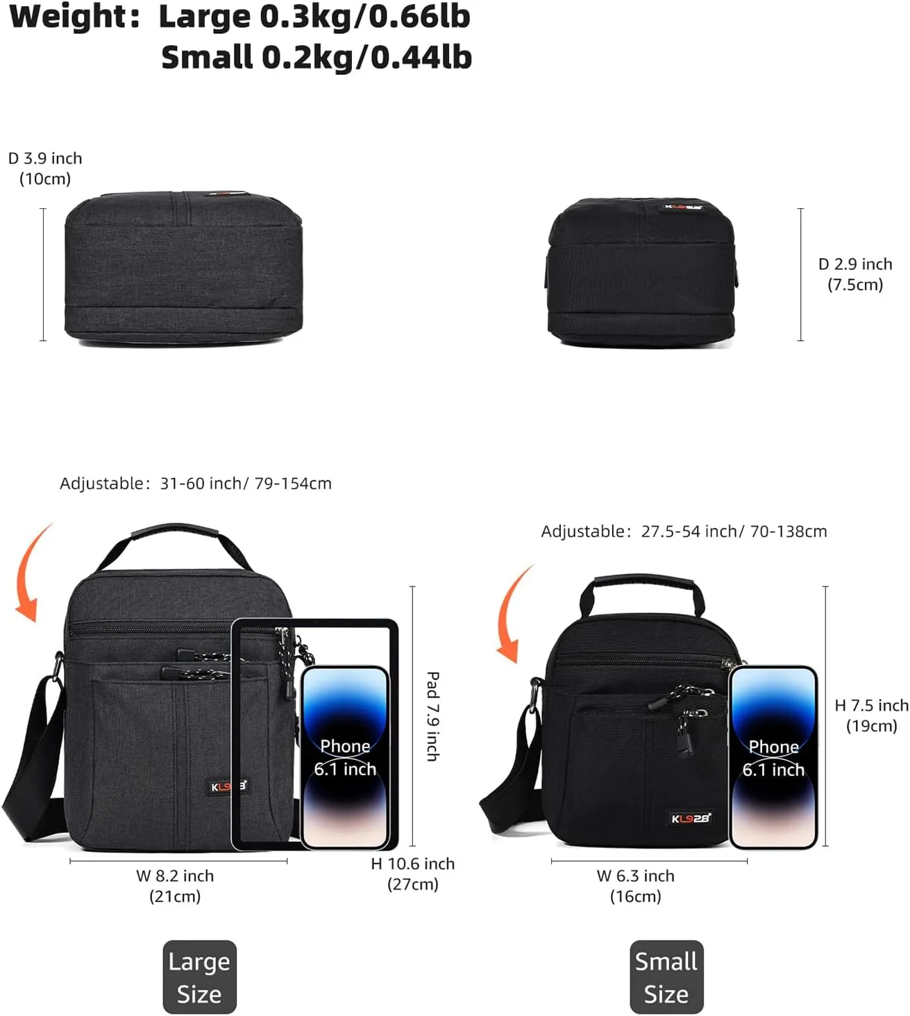 KL928 Men's Messenger Bag - Crossbody Shoulder Bags Travel Bag Man Purse Casual Sling Pack for Work Business