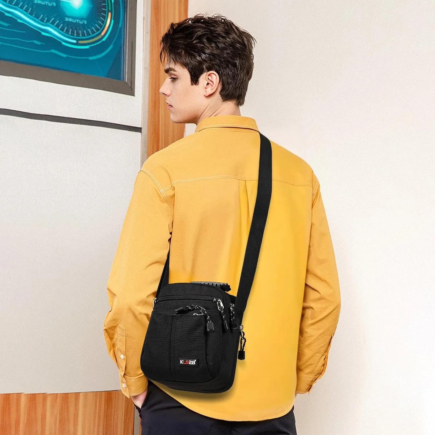 KL928 Men's Messenger Bag - Crossbody Shoulder Bags Travel Bag Man Purse Casual Sling Pack for Work Business