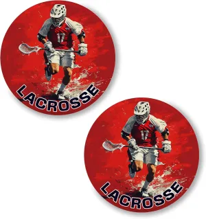 Lacrosse Pin Button 2.25 inch 2-Pack  Pinback Button for Jeans Pants Shirt Backpack  Sport Pins for Clothes Hat Cap ID45000