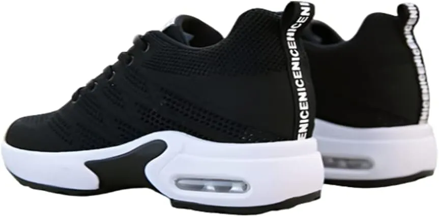 Ladies Jazz Shoes Lace Up Mesh Sneakers - Breathable Cushion Ladies Split Sole Sports Walking Dance Shoes Thick Sole