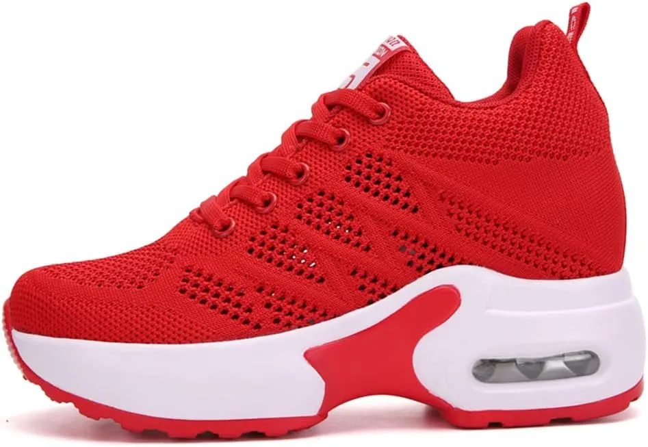 Ladies Jazz Shoes Lace Up Mesh Sneakers - Breathable Cushion Ladies Split Sole Sports Walking Dance Shoes Thick Sole