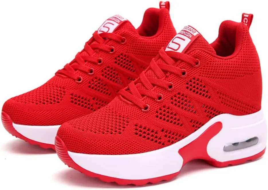 Ladies Jazz Shoes Lace Up Mesh Sneakers - Breathable Cushion Ladies Split Sole Sports Walking Dance Shoes Thick Sole