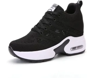 Ladies Jazz Shoes Lace Up Mesh Sneakers - Breathable Cushion Ladies Split Sole Sports Walking Dance Shoes Thick Sole