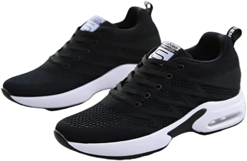 Ladies Jazz Shoes Lace Up Mesh Sneakers - Breathable Cushion Ladies Split Sole Sports Walking Dance Shoes Thick Sole