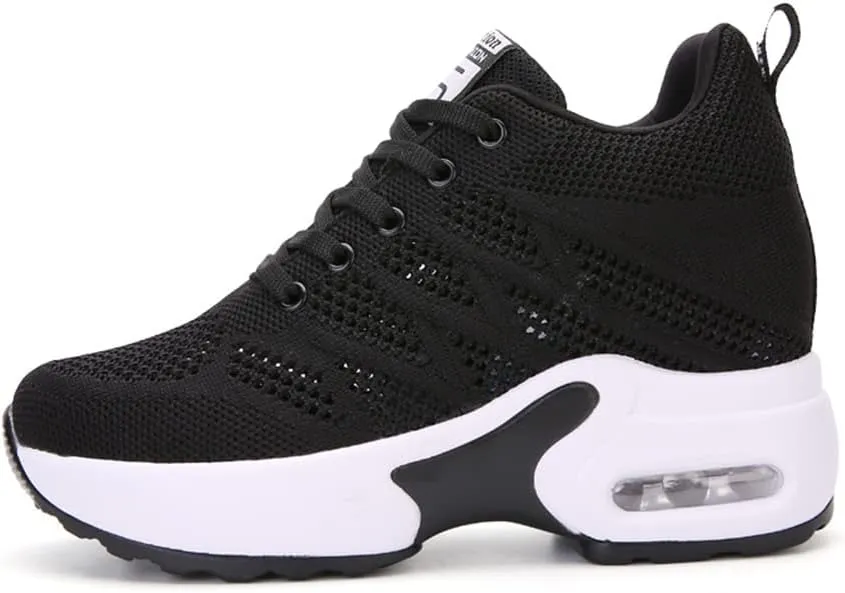 Ladies Jazz Shoes Lace Up Mesh Sneakers - Breathable Cushion Ladies Split Sole Sports Walking Dance Shoes Thick Sole