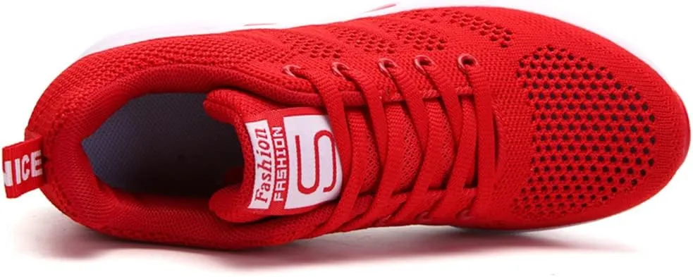 Ladies Jazz Shoes Lace Up Mesh Sneakers - Breathable Cushion Ladies Split Sole Sports Walking Dance Shoes Thick Sole