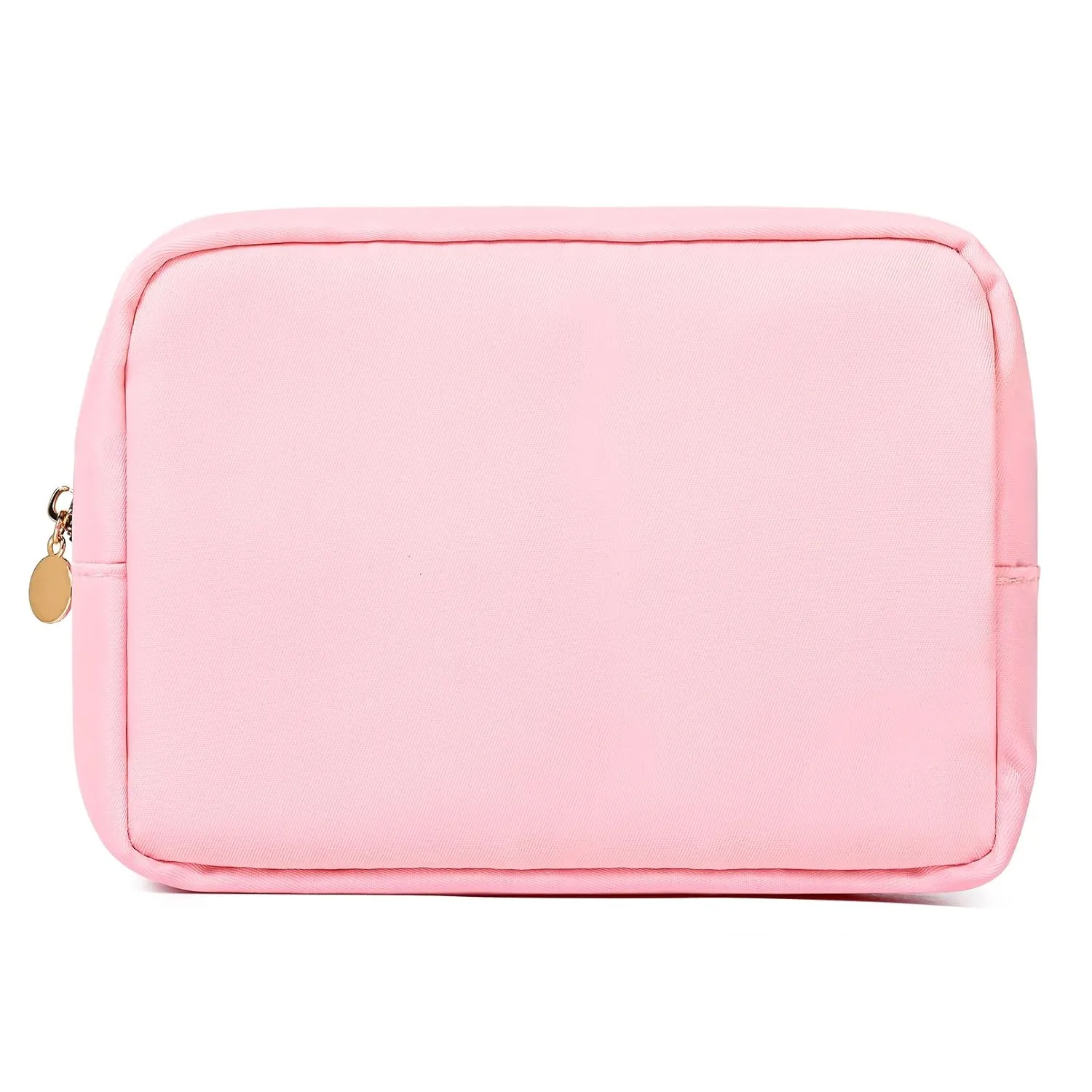 Large Makeup Bag Travel Bag Pouch, Pink Toiletry Bag Makeup Organizer Nylon Bag Cosmetic Preppy Bag Zipper Pouches Brides Bag