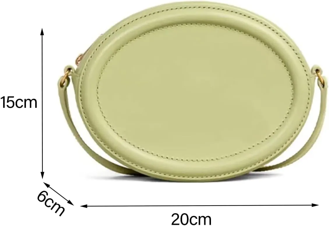 Leather Designer Female Crossbody Bags and Chain Handbags,Women's Purses Quilted Shoulder Round Satchel Bags