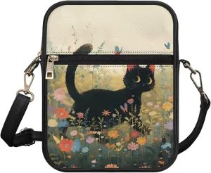 Leather Messenger Bag Womens Sling Bag Crossbody Shoulder Bags Ladies Fashion Zipper Pockets Travel Bag for Gifts