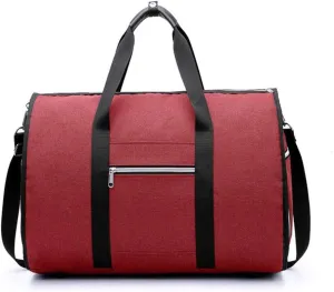 Leisure Travel Duffel Canvas Luggage Overnight Weekend Handbag Foldable Sport Gym Garment Suit Bag Sports Overnight Gym Luggage Weekend Tote Bag (Color : Red) (Color : Red)