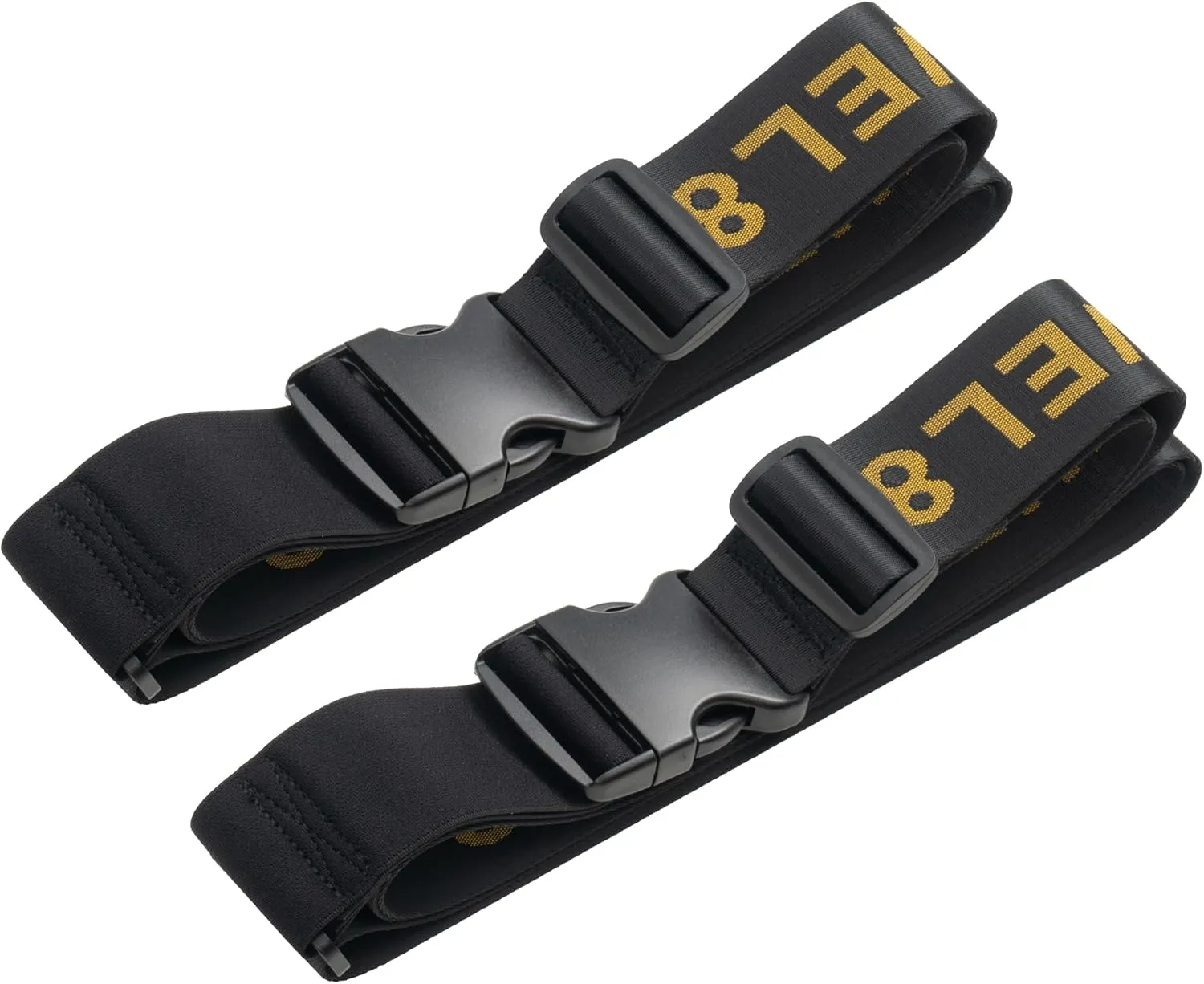 LEVEL8 Luggage Straps Suitcase Belt Buckle Straps Add-A-Bag Travel Accessories, Heavy Duty Strap, 2-Pack, Black