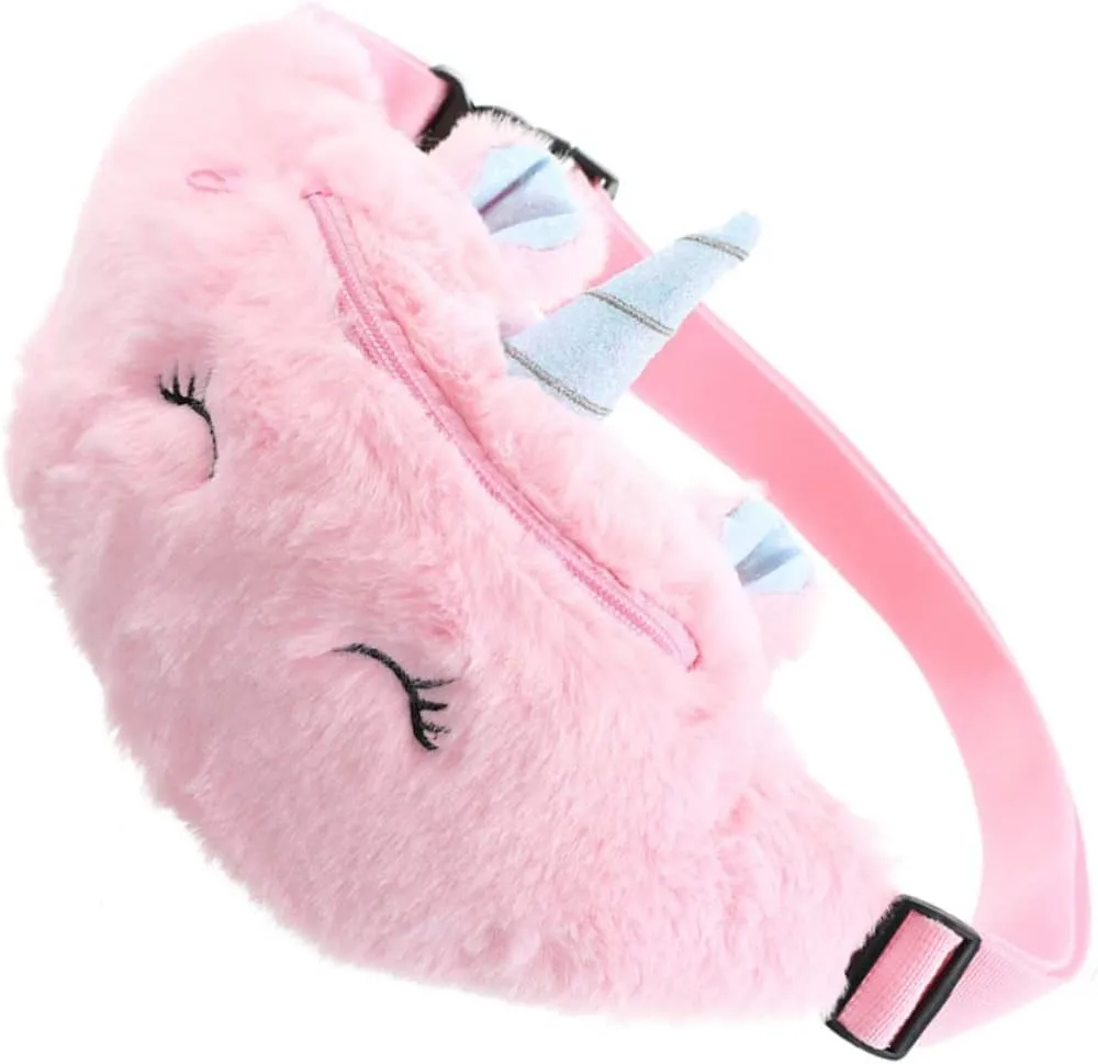 LIFKOME Cute Crossbody Bags for Boys and Girls Unicorn Waist Bag Plush Material