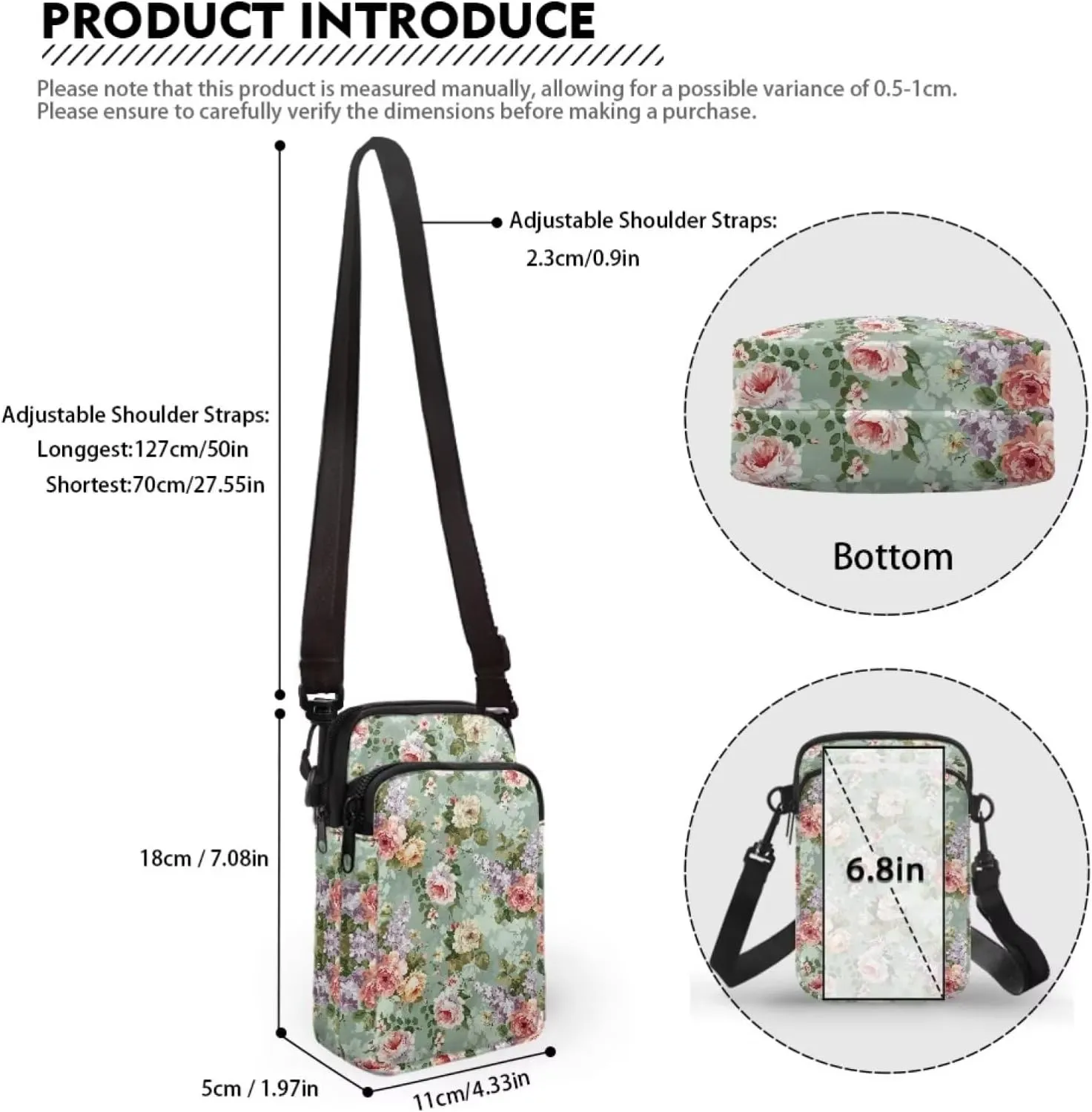 Lightweight Small Crossbody Bags Cell Phone Purses Travel Pouch Shoulder Bag for Women
