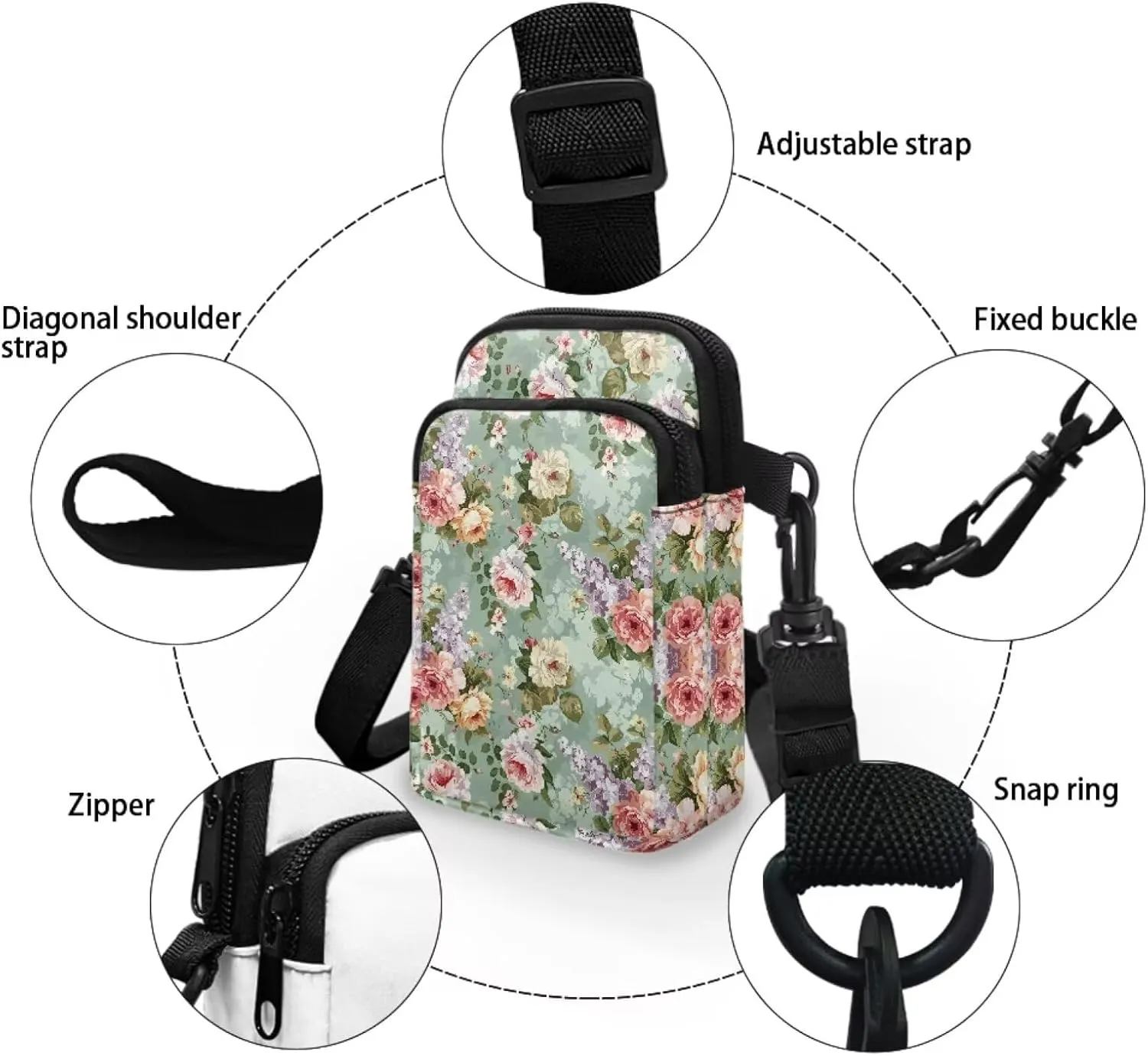 Lightweight Small Crossbody Bags Cell Phone Purses Travel Pouch Shoulder Bag for Women