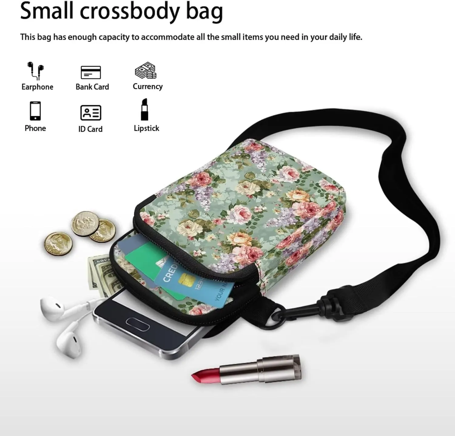 Lightweight Small Crossbody Bags Cell Phone Purses Travel Pouch Shoulder Bag for Women