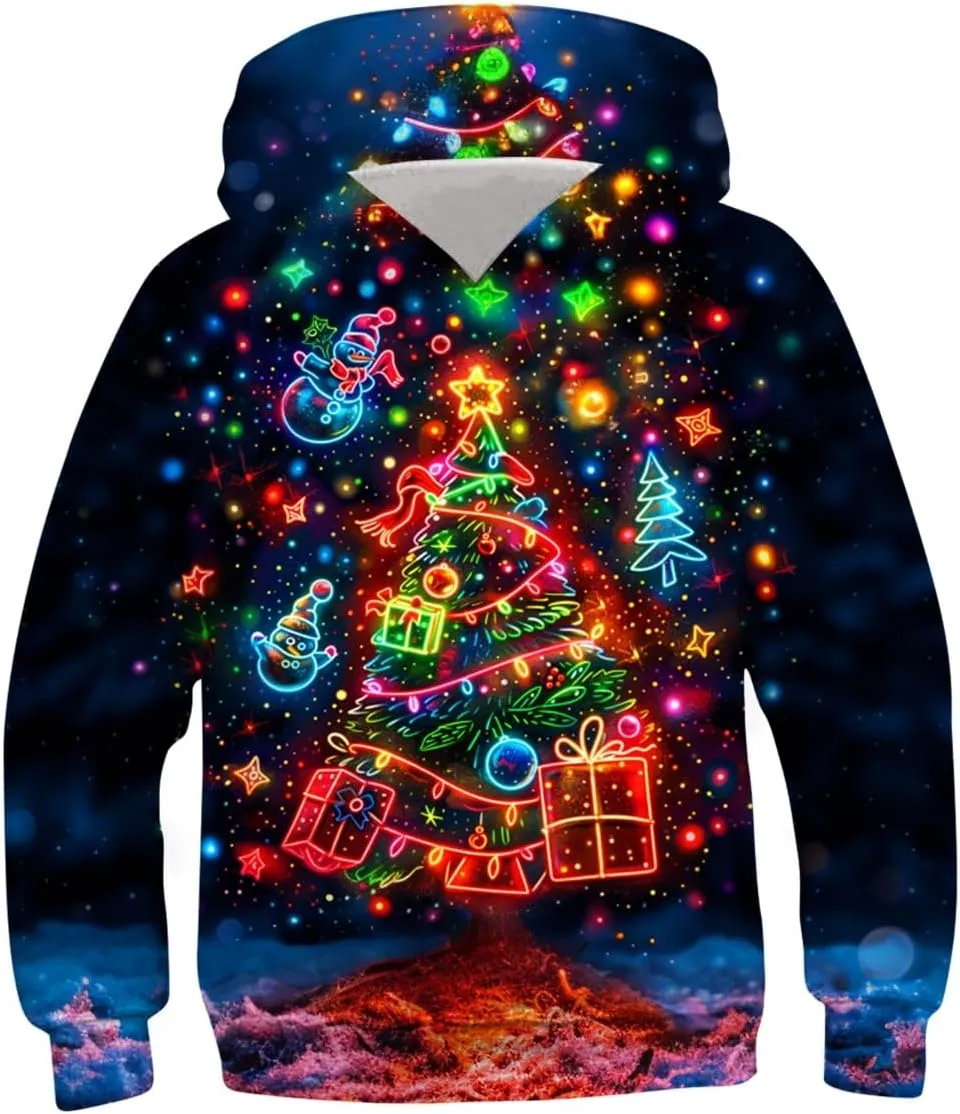 Lovekider Boys Hoodies Sweatshirt Cool 3D Print Pullover with Big Pocket for Kids Fashion Warm Winter 6-16 Years