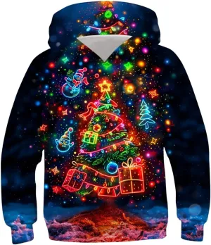 Lovekider Boys Hoodies Sweatshirt Cool 3D Print Pullover with Big Pocket for Kids Fashion Warm Winter 6-16 Years