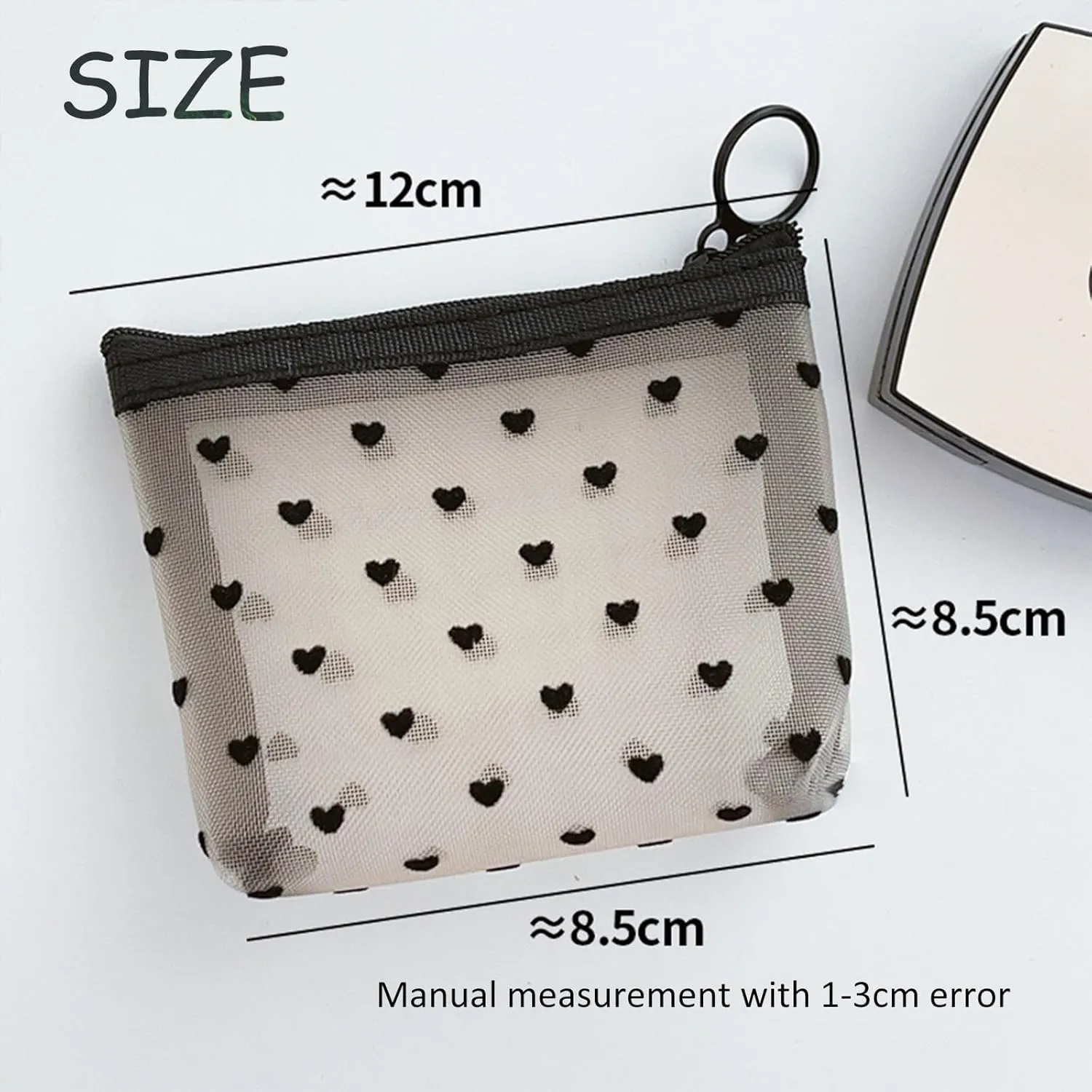 Makeup Bag for Purse Cosmetic Travel Bag: Portable Aesthetic Makeup Pouch Organizer Floral Zipper Canvas Small Make Up Bags Large Toiletry Purse for Women Girls Traveling, Blue
