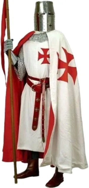Medieval Templar Cloak with Tunic Reenactment Surcoat for Men