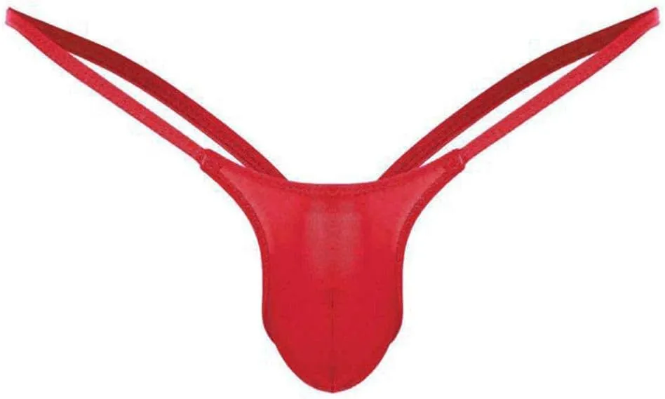 Men's Lace Tirm Frilly Sissy Thongs Panties Cheeky Ice Silk T-Back Underwear