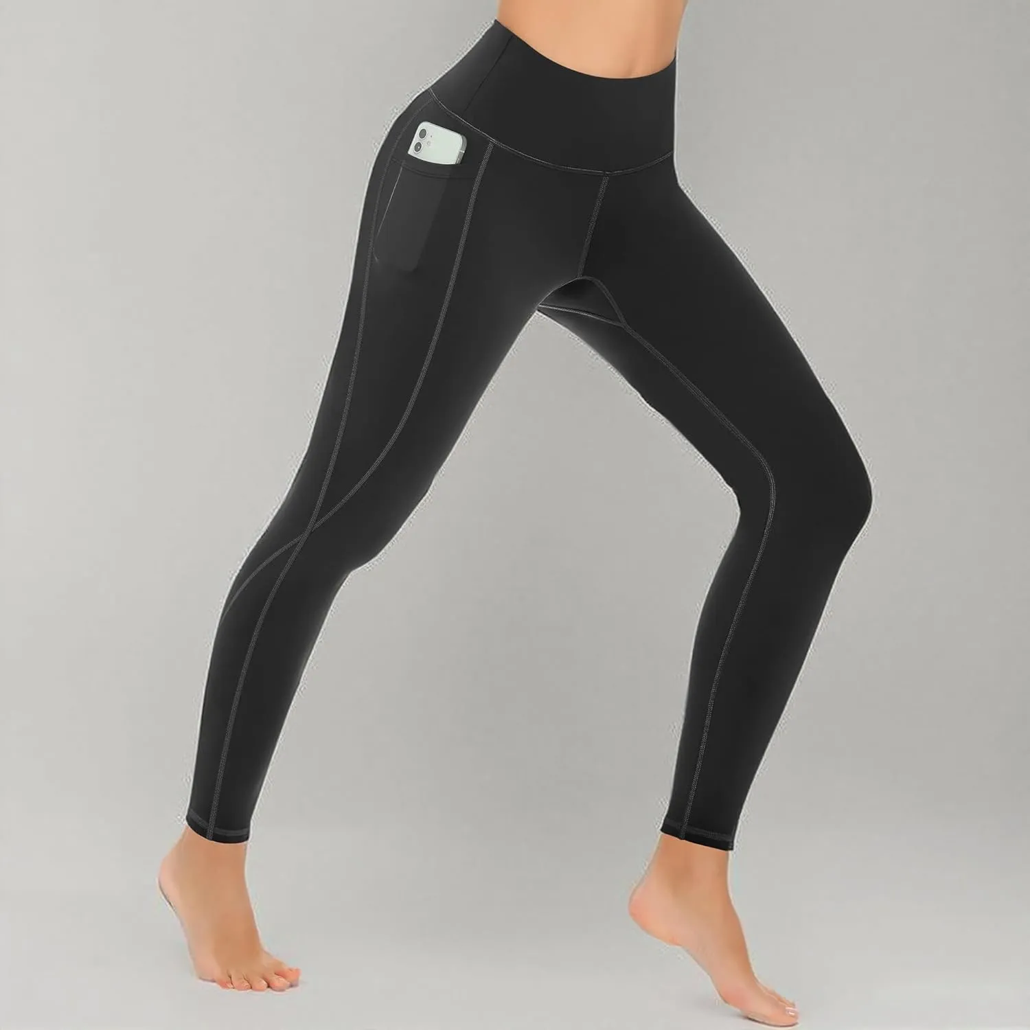 MIRITY 4 Pack Yoga Leggings with Pockets for Women - High Waist Tummy Control Pants for Workout