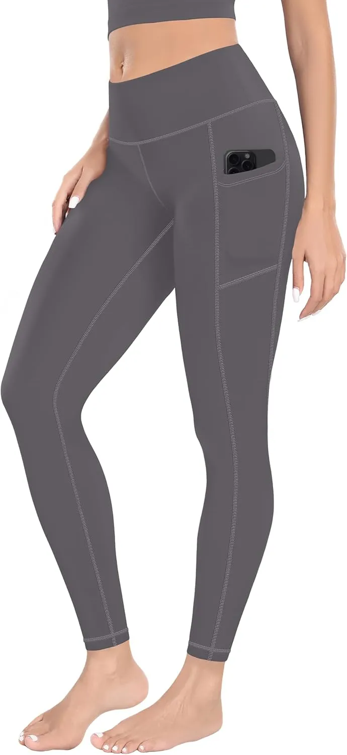 MIRITY Yoga Leggings with Pockets for Women - High Waist Tummy Control Pants for Workout Pack of 4