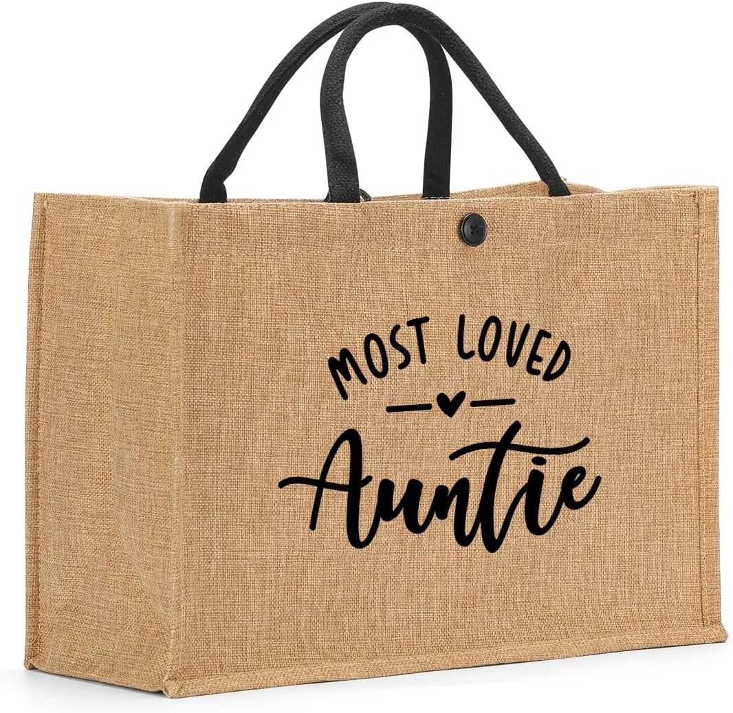 Nanny Mama Mom Memaw Abuela Granny Mimi Aunt Grandma Nana Gigi Gifts Burlap Tote Bag for Women Lady